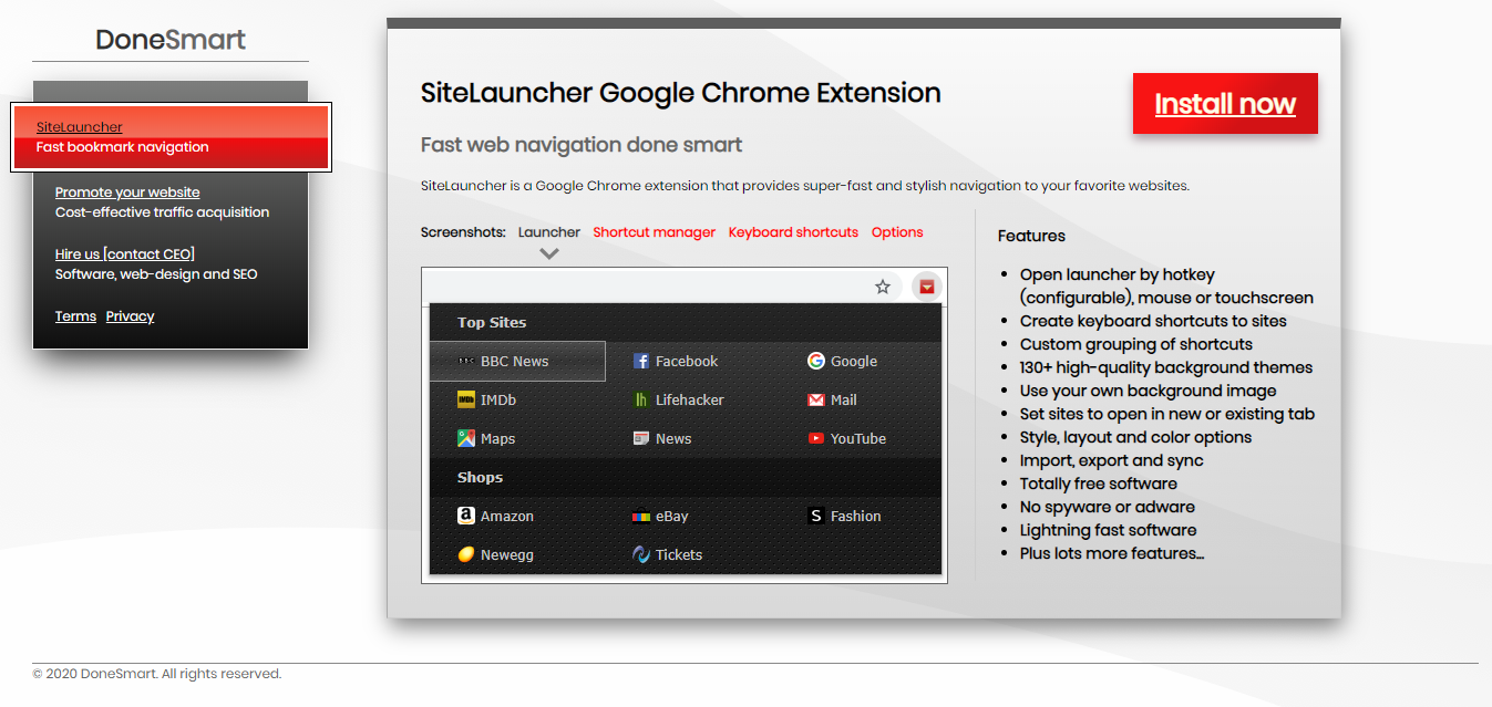 SiteLauncher by DoneSmart