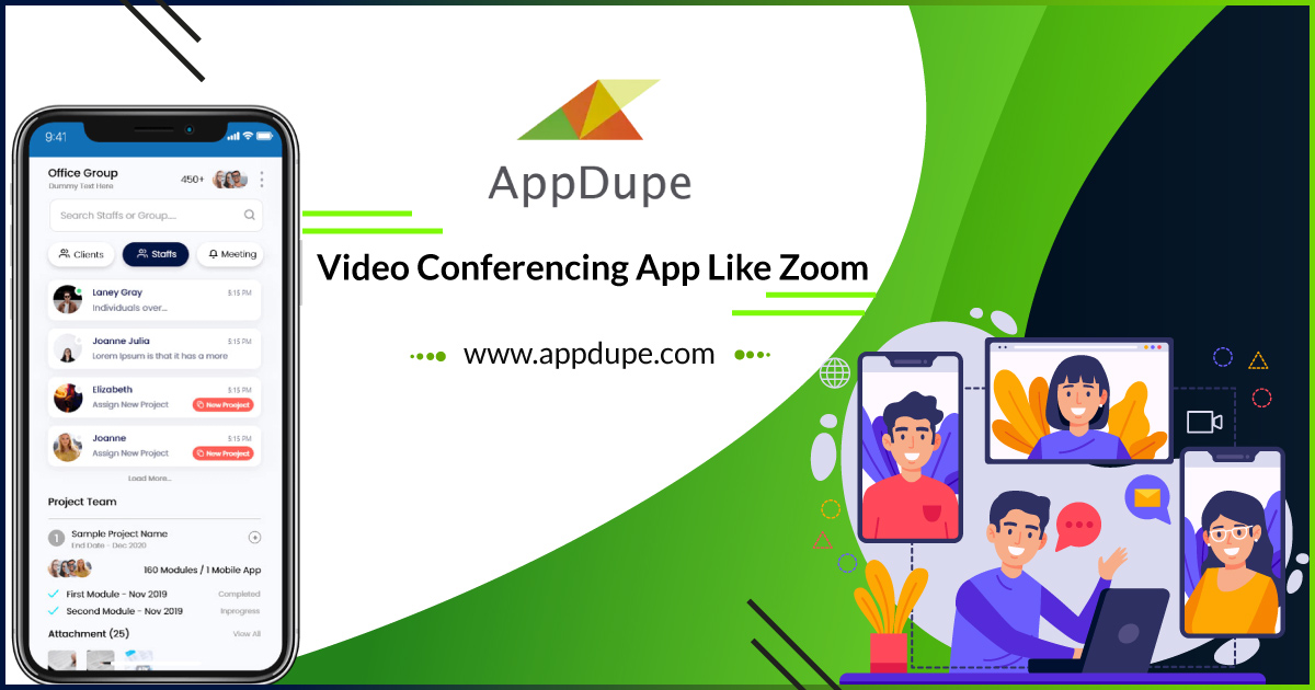 Adhere to success of video conferencing industry with Zoom Clone